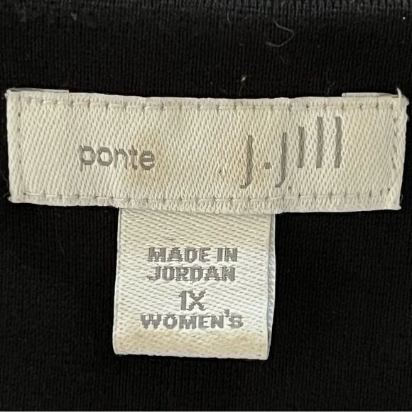 J. JILL Ponte Knit Stretch Black Shift Dress Size X1 - Picture 6 of 7